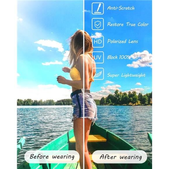 womens polarized square sunglasses mirrored uv protection trendy fashion shades - Picture 5 of 7